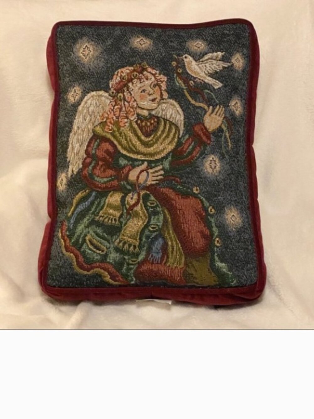 New Angel with Dove Pillow Holiday Christmas Madison Landing Peaceful Angel